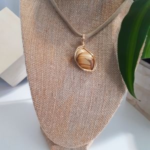 Myles and Taske Natural Jasper Stone Necklace